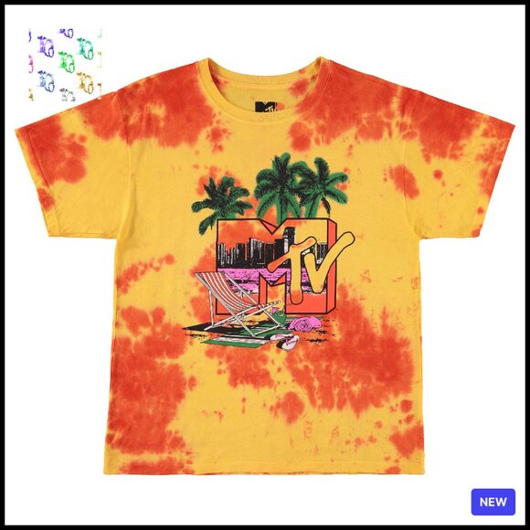 Other - Retro Tie Dye Tee Classic Crew Neck Short Sleeve Vintage Music Style